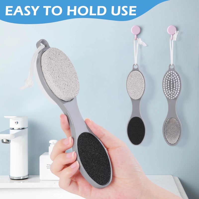 TaShow 3 Pcs 4 in 1 Foot Brush for Use in Shower with Pumice Stone  Foot Rasp and Sandpaper  Foot Scrubber Brush for Feet  Dead Skin Remover for Foot Care - Image 2